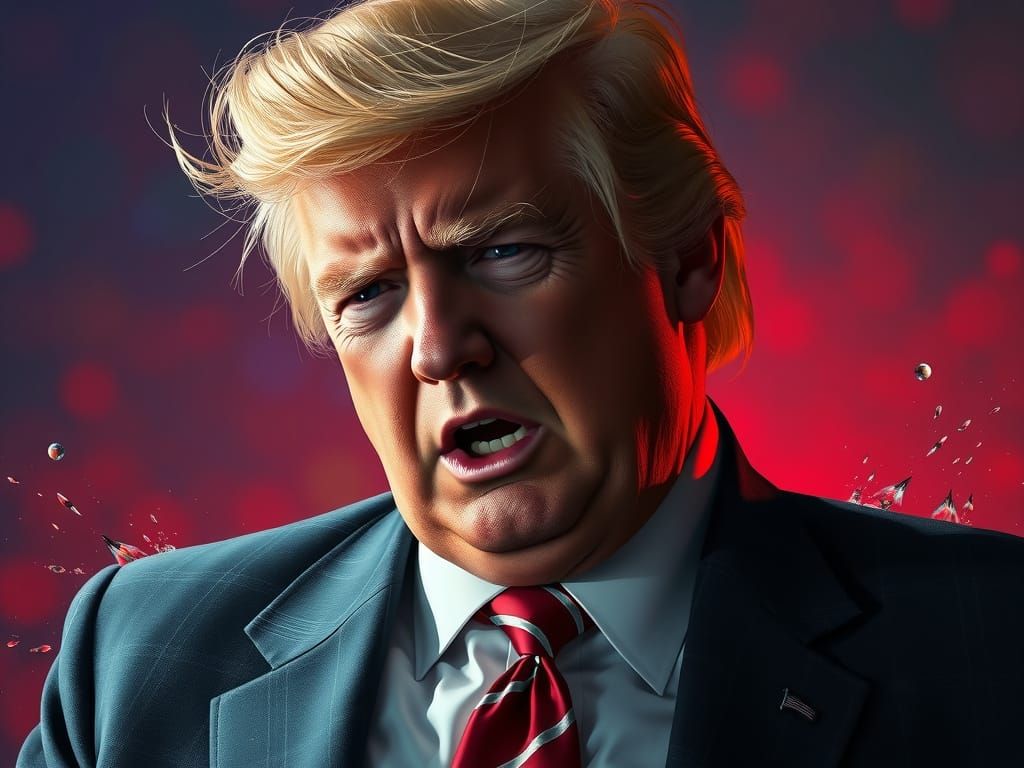 Donald Trump Wrestles Inner Demons in Hyperrealistic Art