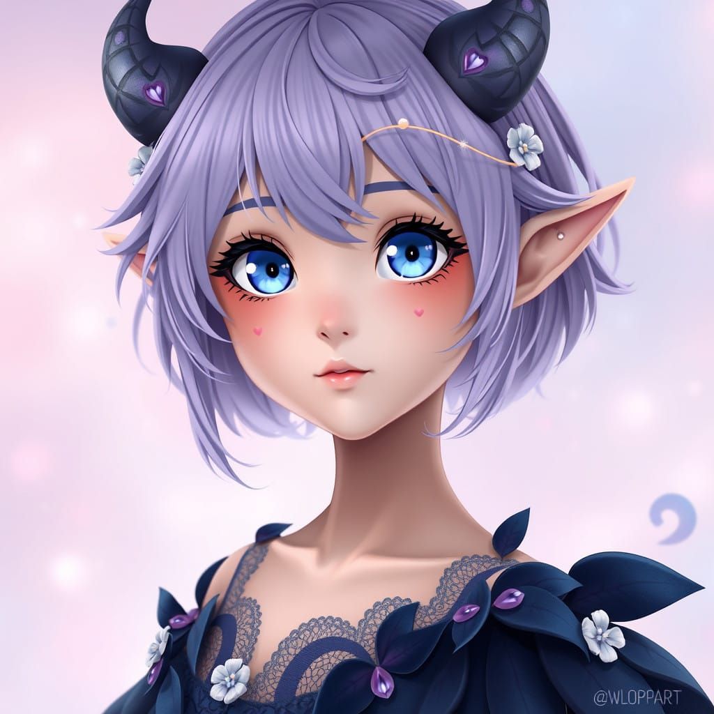 Enchanted Maiden in Lavender-Hued Dreamscape