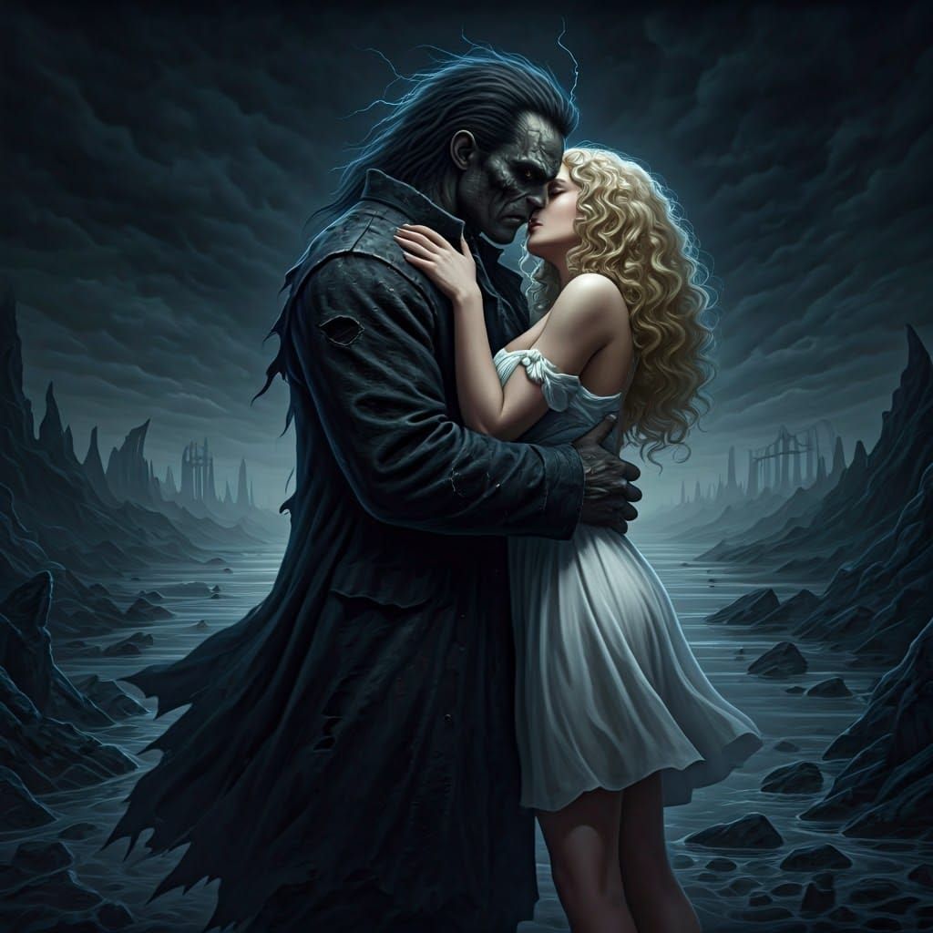 Dark Knight Emerges from the Abyss with a Ravishing Woman in...