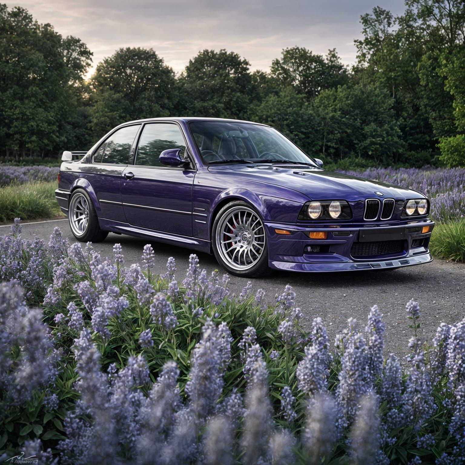 Metallic Purple BMW M3 E30 with Floral Explosion