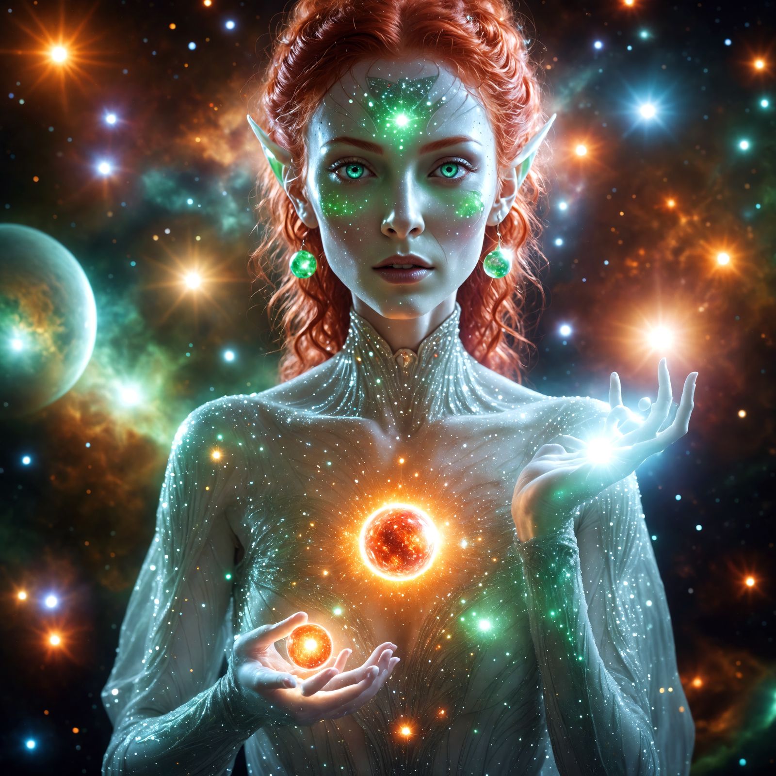 alien woman with red hair