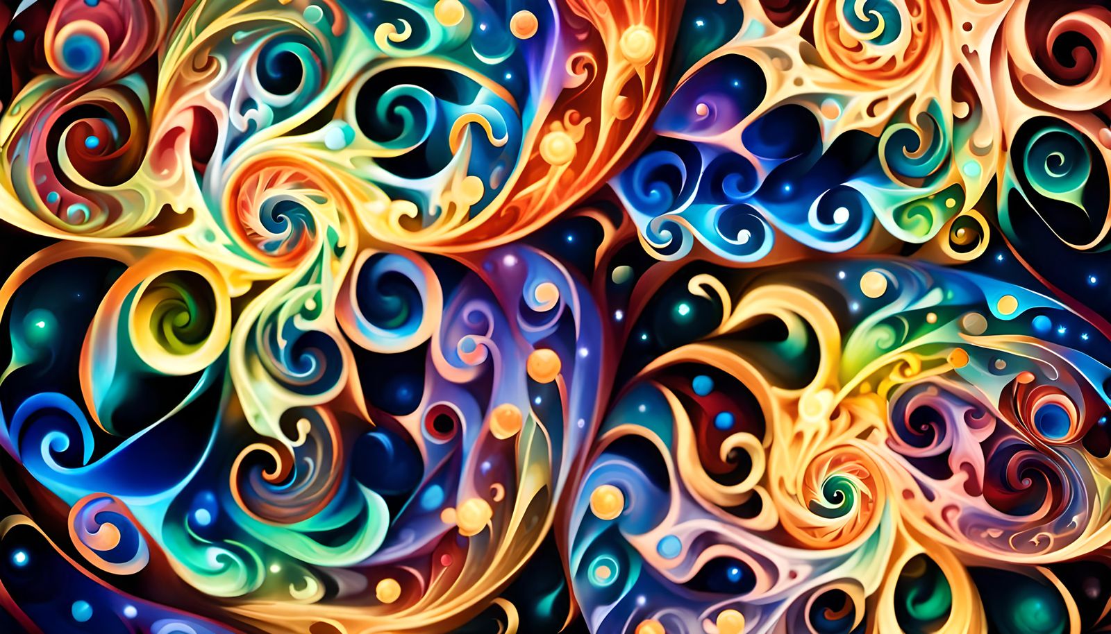 Iridescent Stars Dance in Cosmic Impasto Painting