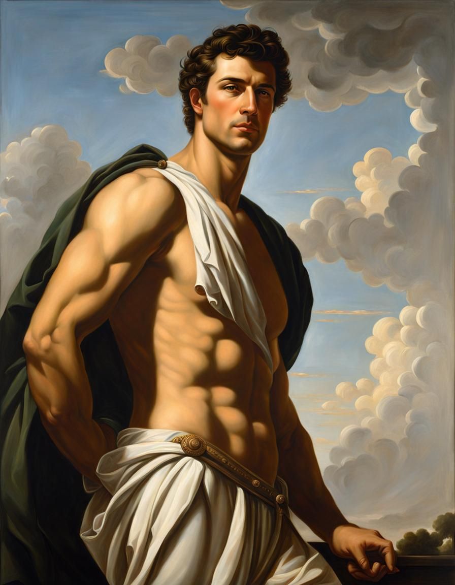 Heroic Neoclassical Portrait of a Handsome Man