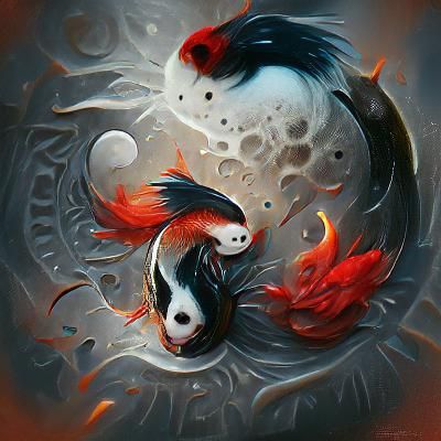 Yin Yang Koi Fish Art