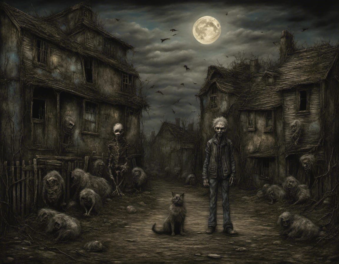 Dark Nursery Rhyme: Cat, Cradle, Moon, and Spoon