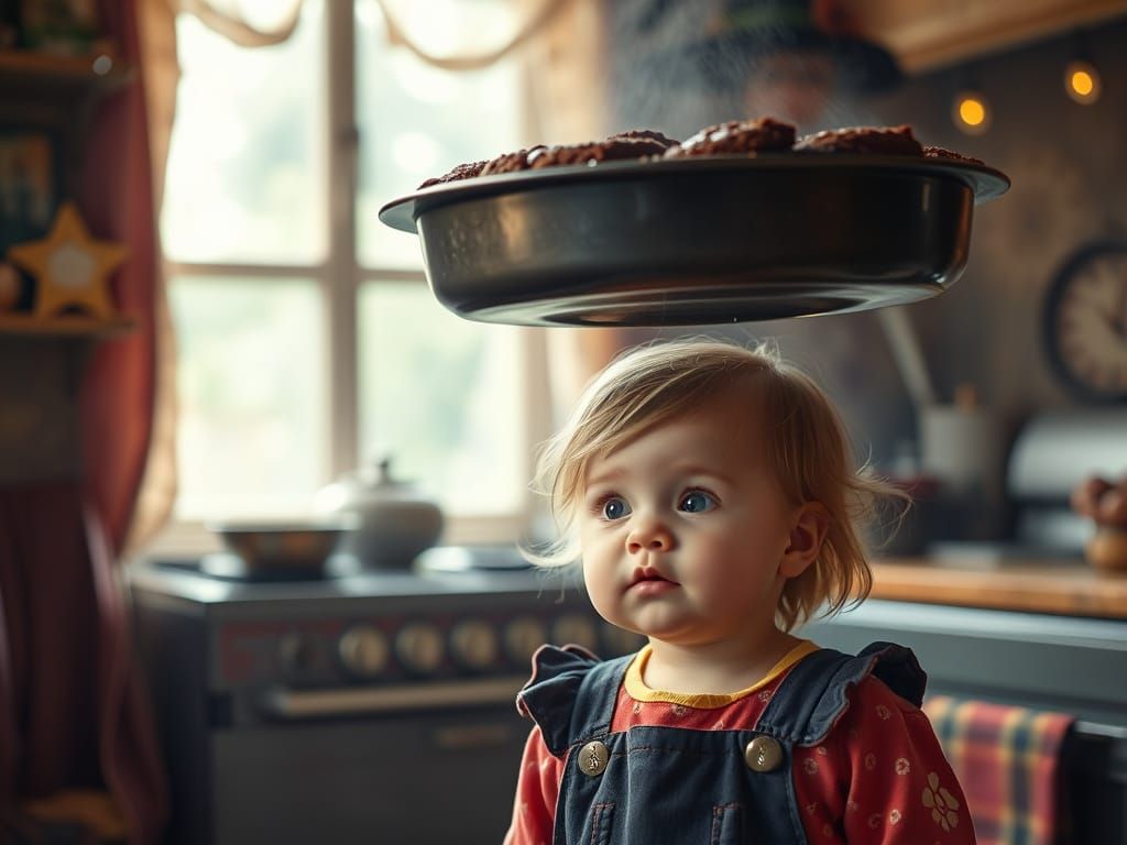 Magical Brownies Levitate Over Adorable Child