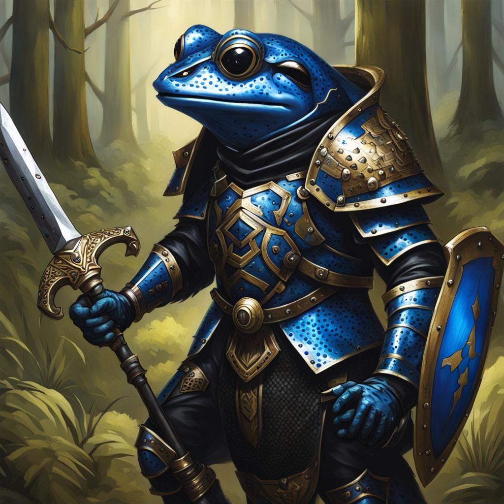 Frog Warrior in Black Chainmail with Warhammer
