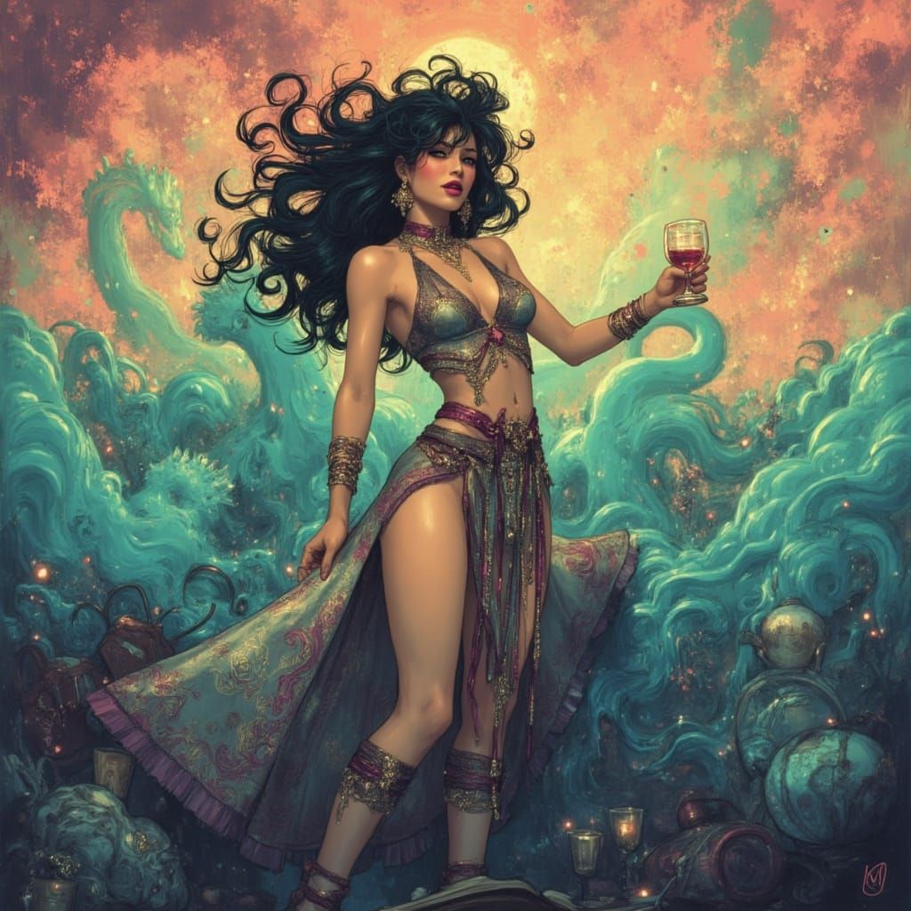 Extreme Chaos Zentangle Art in Nouveau Style