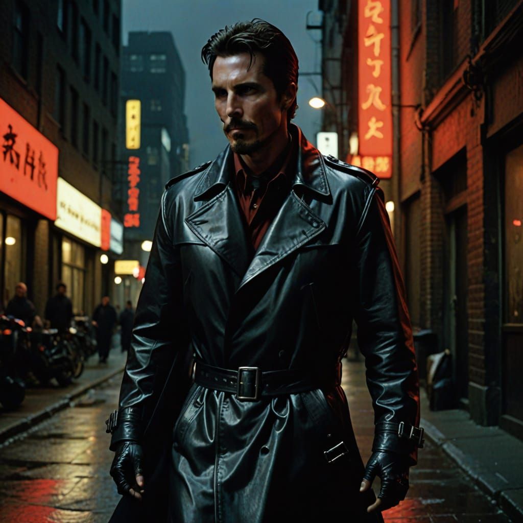 Christian Bale in Dark Fantasy Leather Outfit