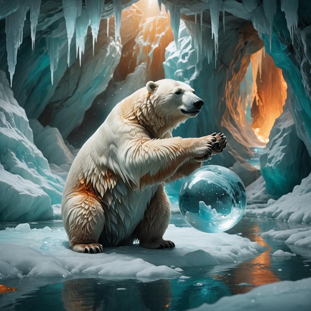 Polar Bear Waterbending Fantasy Art