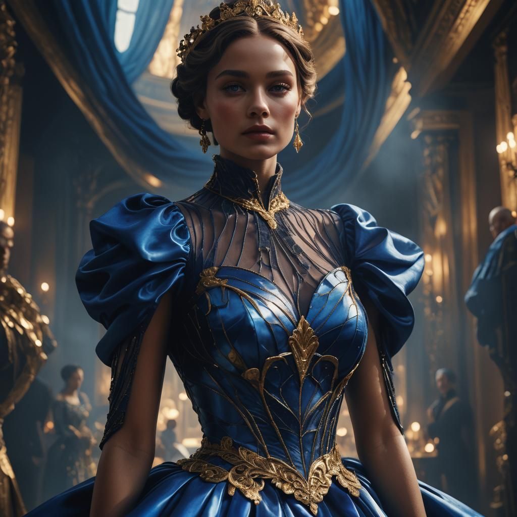 Mannequin in Royal Blue Dress Fantasy Concept Art