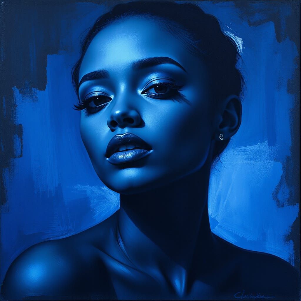 Abstract Surreal Cobalt Shadow