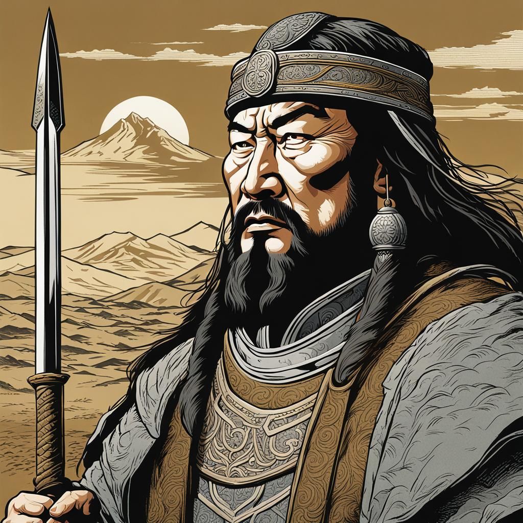 "Khan of the Steppes: Genghis Khan's Legacy in the Winds of Time"