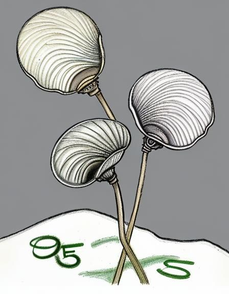 Realistic Brachiopod in Oil Pastel Drawing