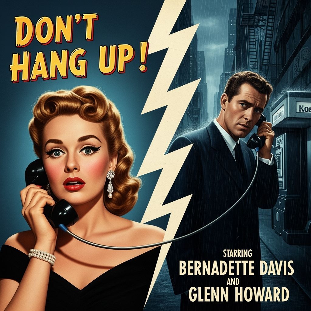 Vintage Film Noir Poster: Don't Hang Up!