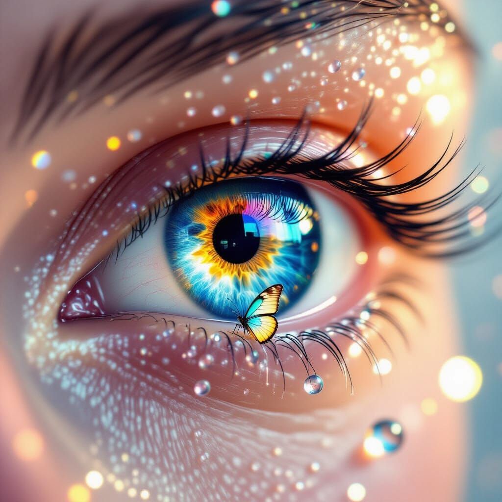 Cosmic Eye with Butterfly in Fantasy Art Style