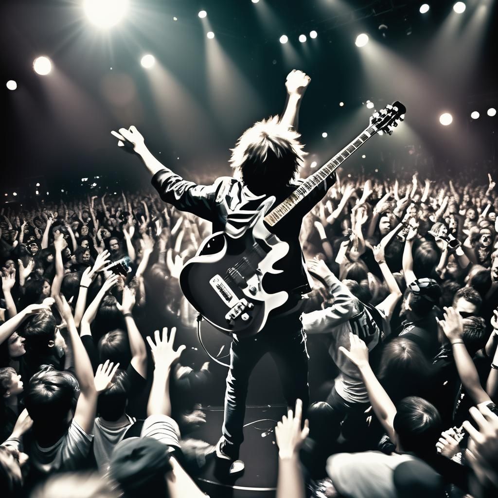 Energetic Rockstar Performance: Rock Concert Photography