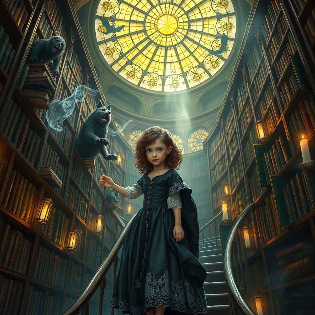 A breathtaking, mystical ancient library