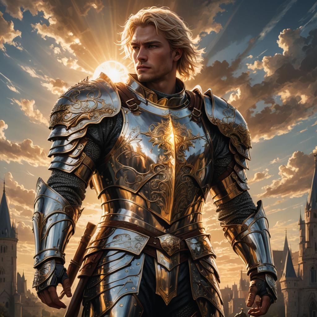 Heroic Knight in Sunlight: Digital Painting