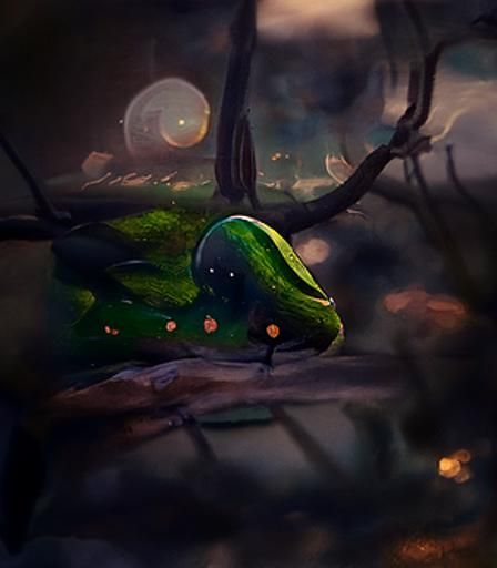Surreal Frog in Enchanted Forest, Vladimir Kush Style