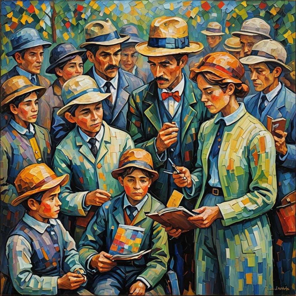 Neo-Impressionist Oil Painting: Educating Dummies