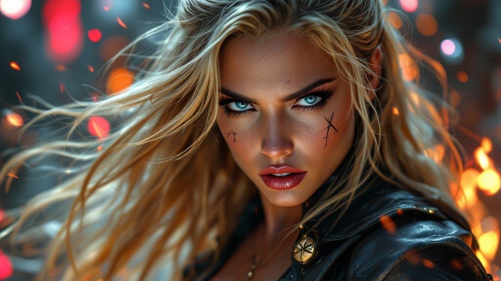 Warrior Princess in Futuristic Battle