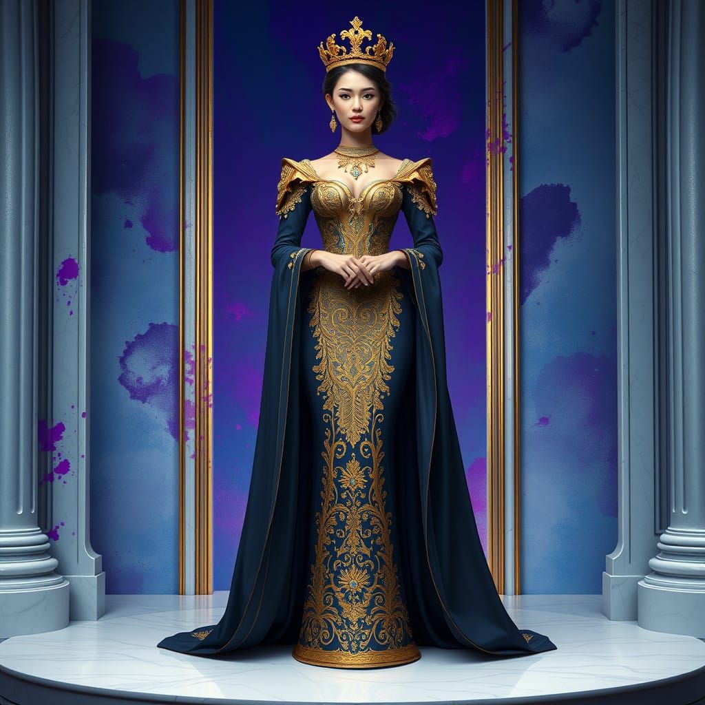 Regal Goddess in Dreamlike Opulence