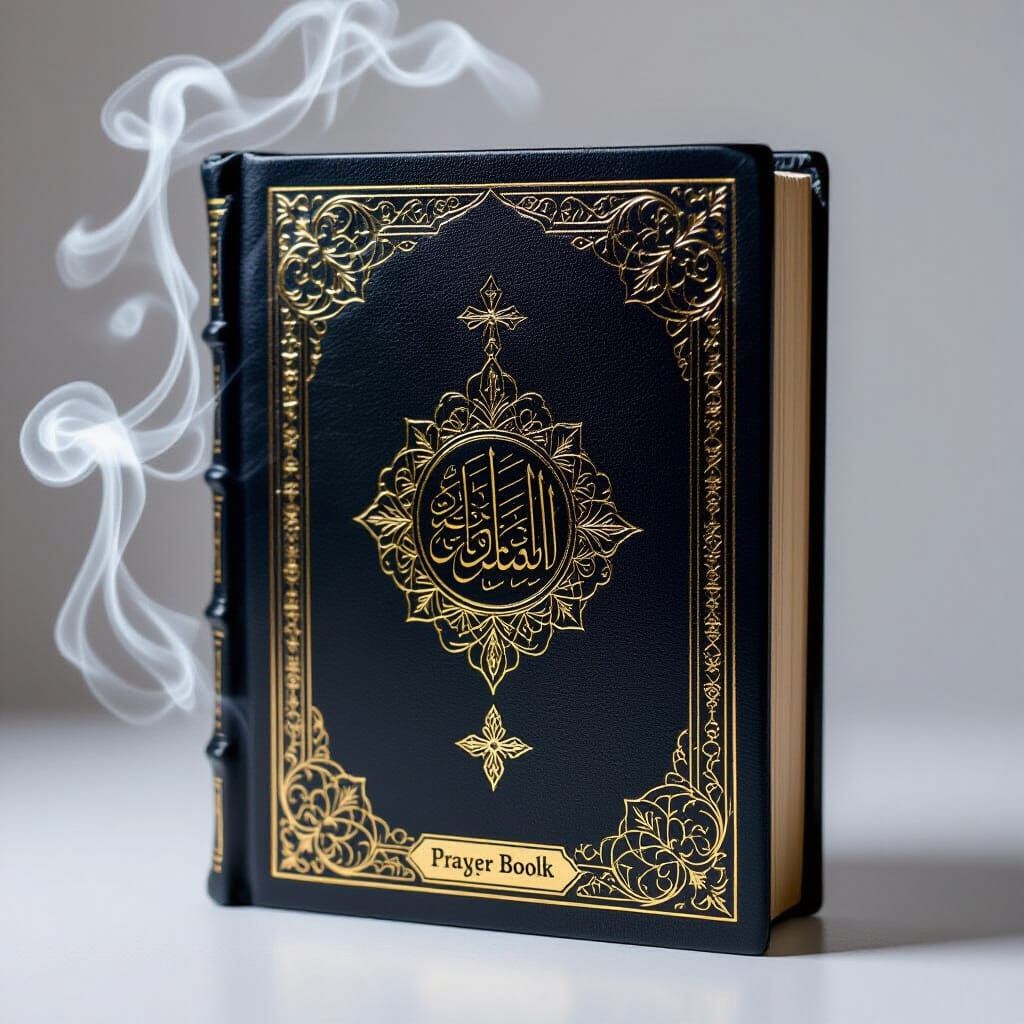 Mystical Prayer Book with Symbols and Smoke