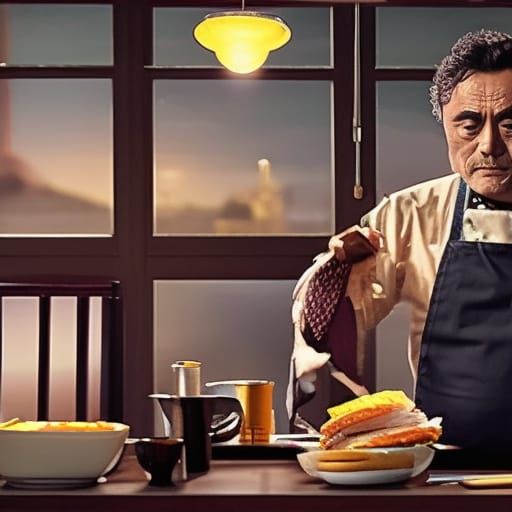 Ian McShane as Master Chef in Tokyo Diner