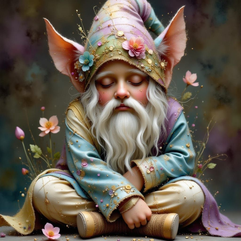 Stylized Girly Gnome with Earthy Impression