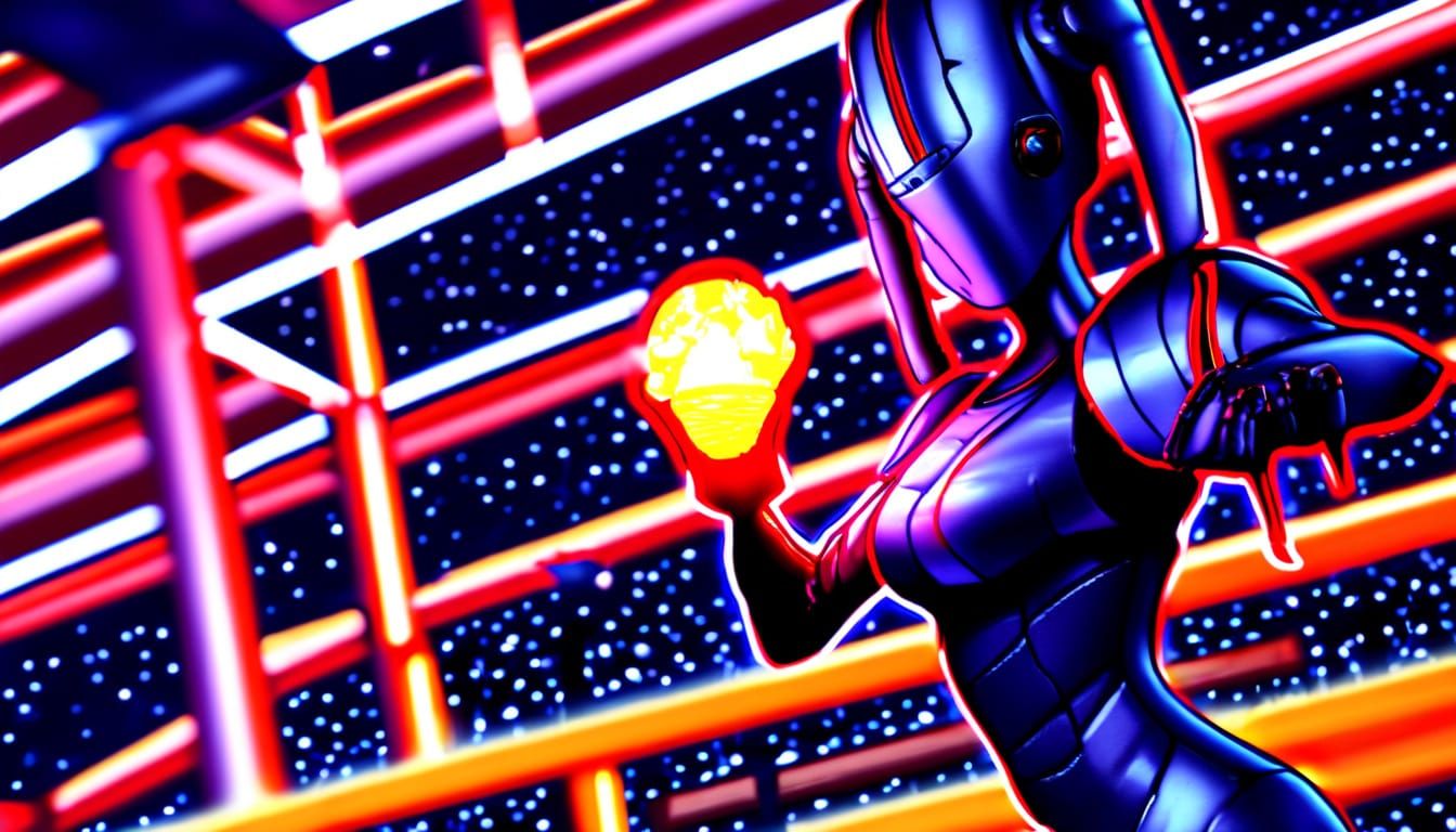 Majestic God of Fire in Vibrant Fantasy Realm