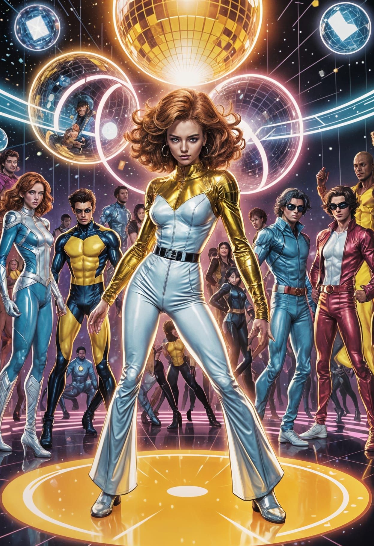 Anime Disco X-Men Heroes Gather Around Dazzler in Stunning J...