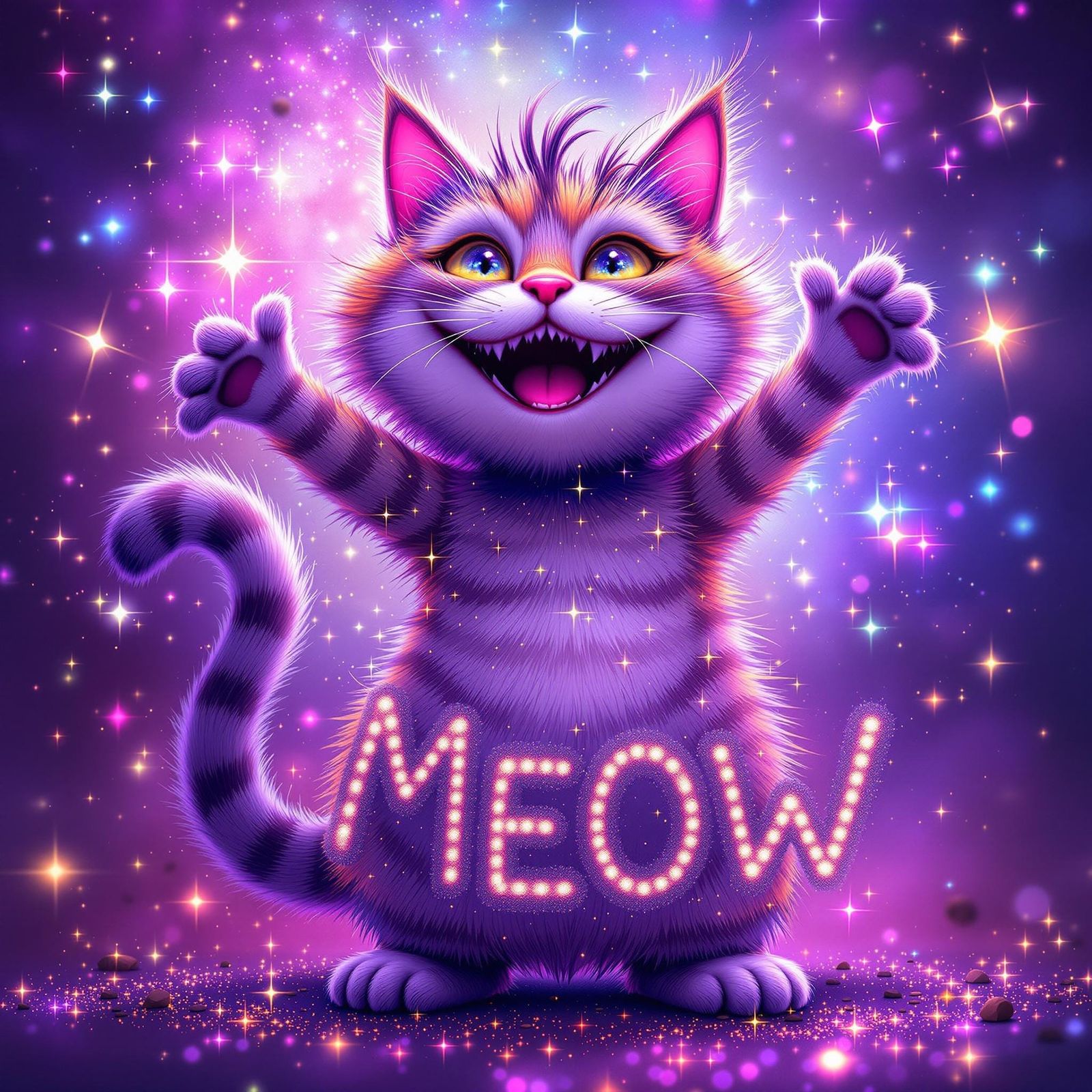 Whimsical Anime Feline Dance Masterpiece