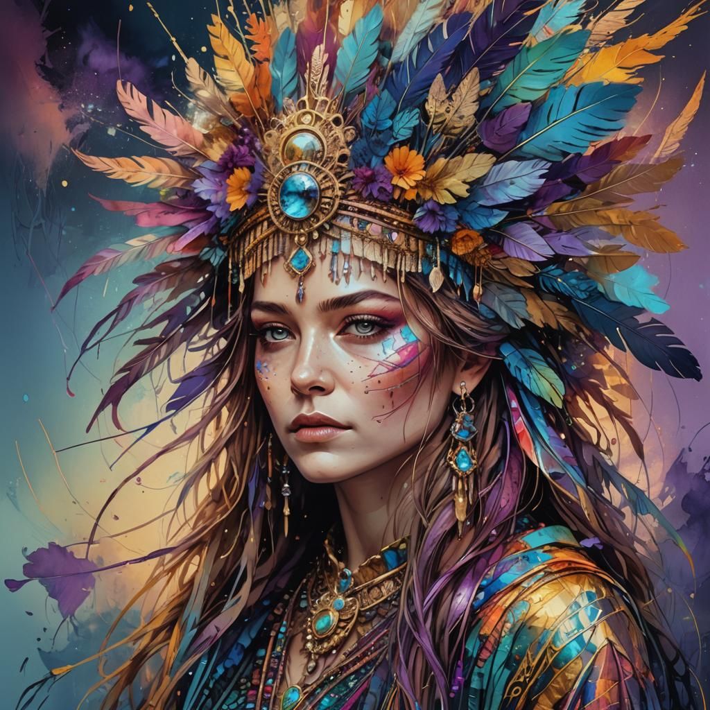 Fantasy Portrait in Carne Griffiths Style