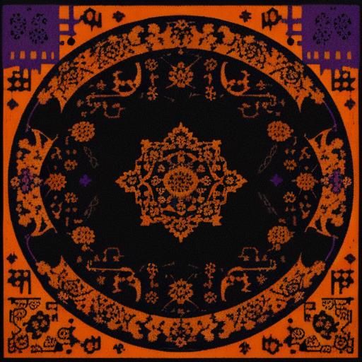 Halloween Ghost Rug with Vivid Gradient Background