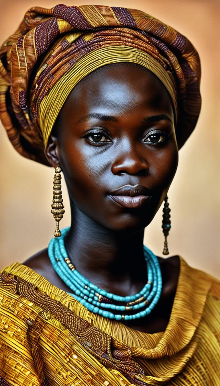 Realistic Portrait of a Beautiful Gambian Woman