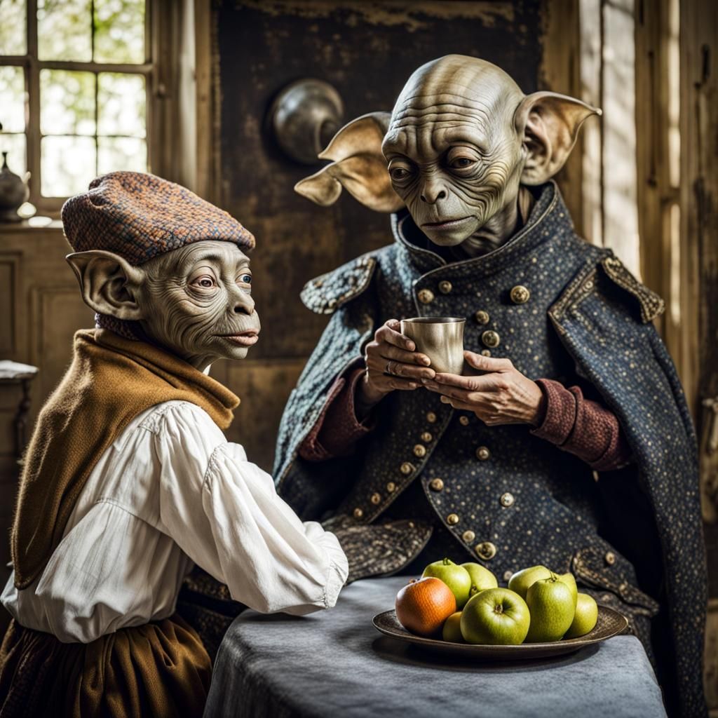 Surreal Alien Restaurant Celebration in Hyperreal Detail