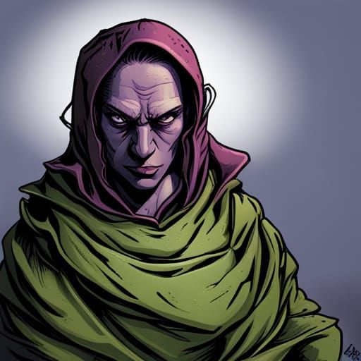 Female Orc Portrait in Comic Book Art Style