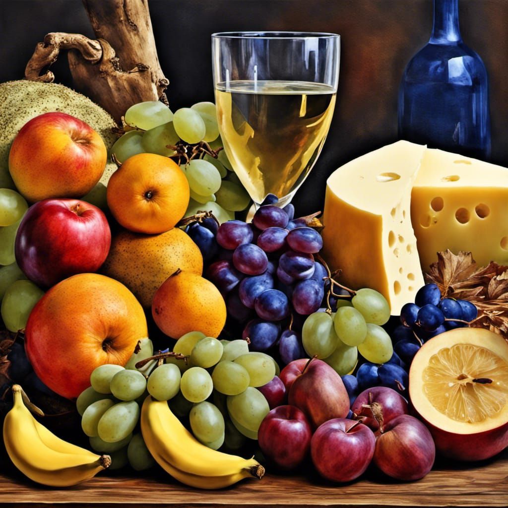 Fruit and Wine Still Life: Golden Age Style