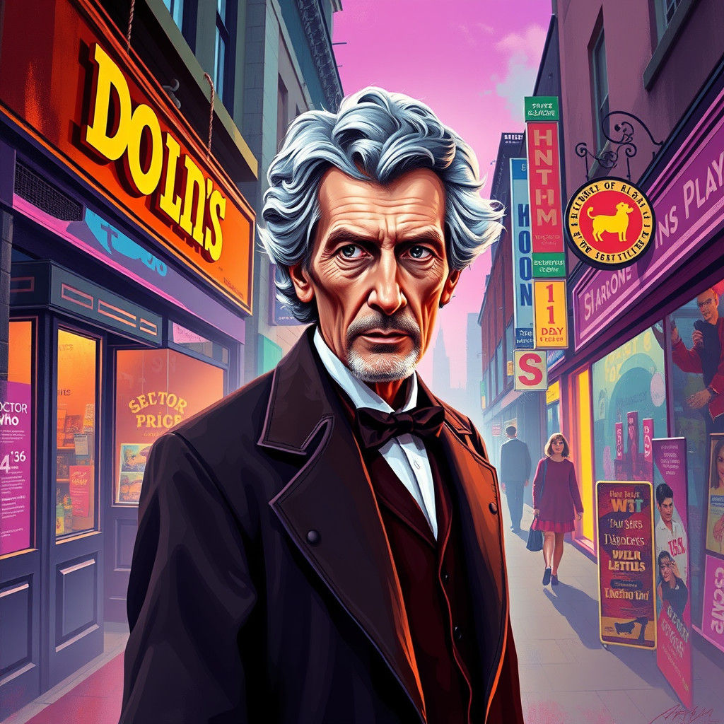 Doctor Who's Retro-Futuristic Adventure in Vibrant Pop Art
