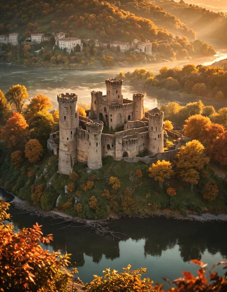 The autumn by a ruine