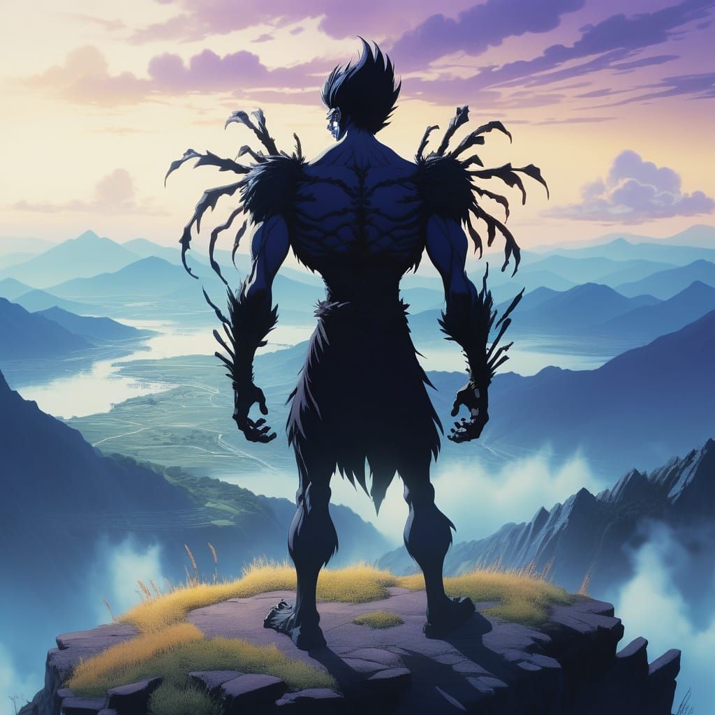 Anime-Style Mountain God with a Mischievous Glint