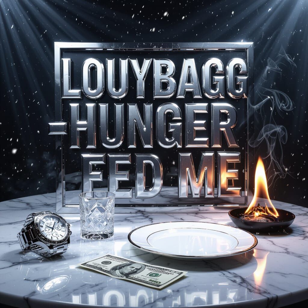 Luxury Items and Burning Money on Cracked Marble Table