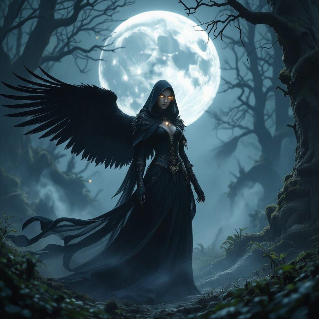 Mystical Sorceress in Ancient Forest