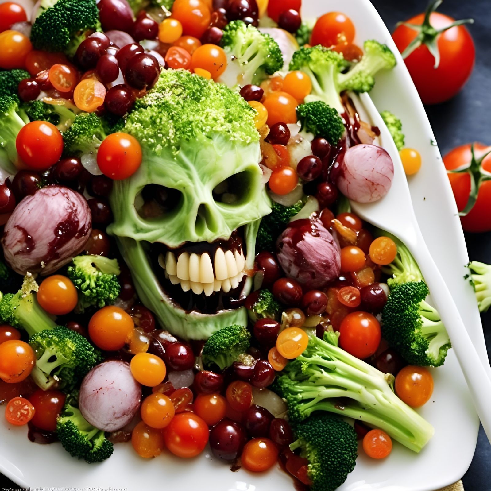 Gruesome Halloween Salad with Human Body Parts