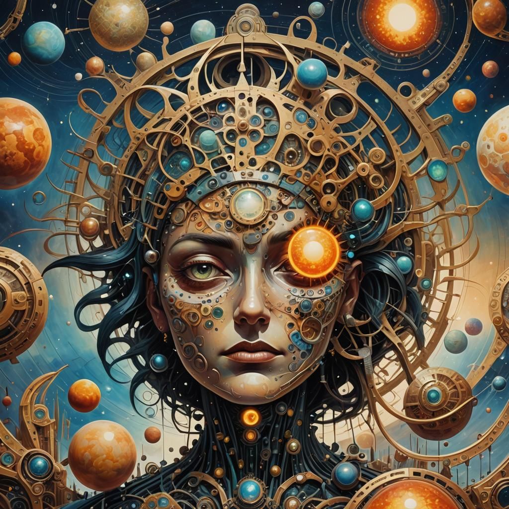 Surreal Biometric Imagineer: Stars, Planets, and Moon