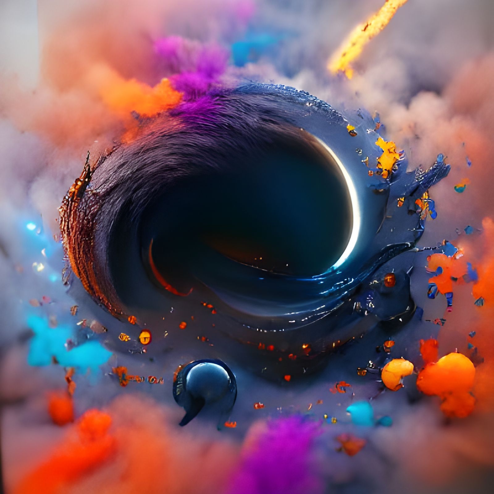 Detailed Matte Painting of a Fantastical Black Hole