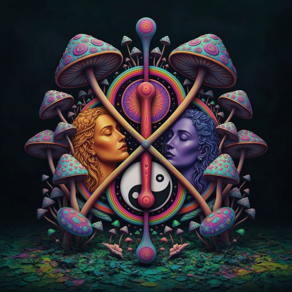 Psychedelic Fungi Intersection of Diana, Jupiter, Yoni, Yang