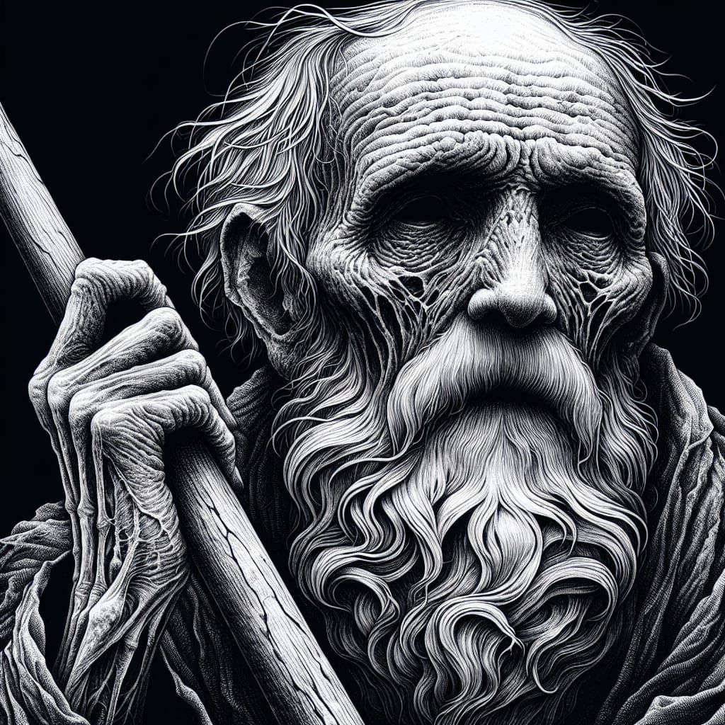 Haunting Ferryman on the River Styx Illustration