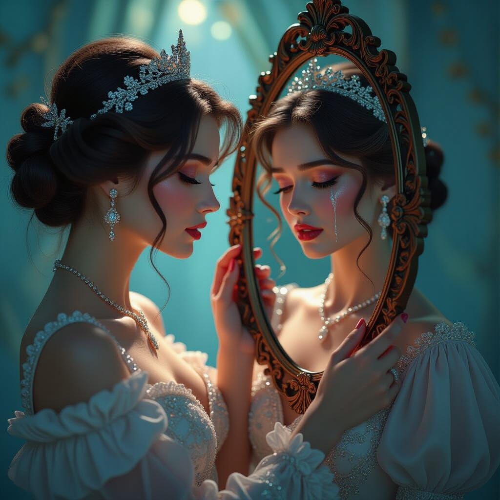 Mirror of Emotions: Portrait in Concept Art Style